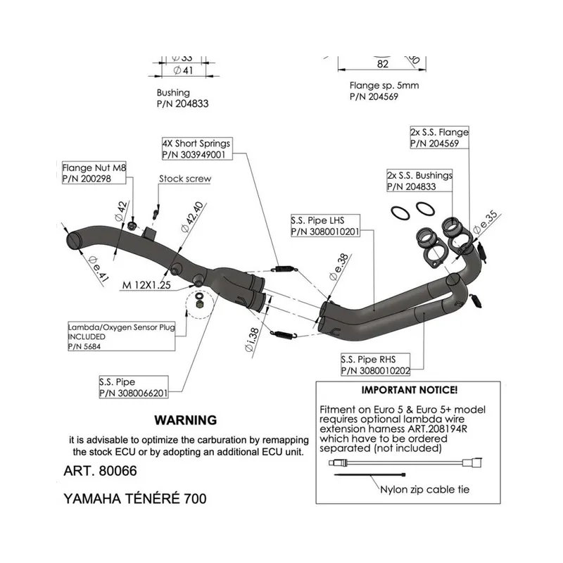 Kit Collettori Racing Yamahatenere 700 19- per YAMAHA Tenere 700 19- Acquista Ora