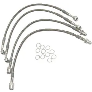 Kit tubi freno aeronautici per Moto Guzzi V 65 Florida pompa Brembo completo grigio Soddisfatti O Rimborsati